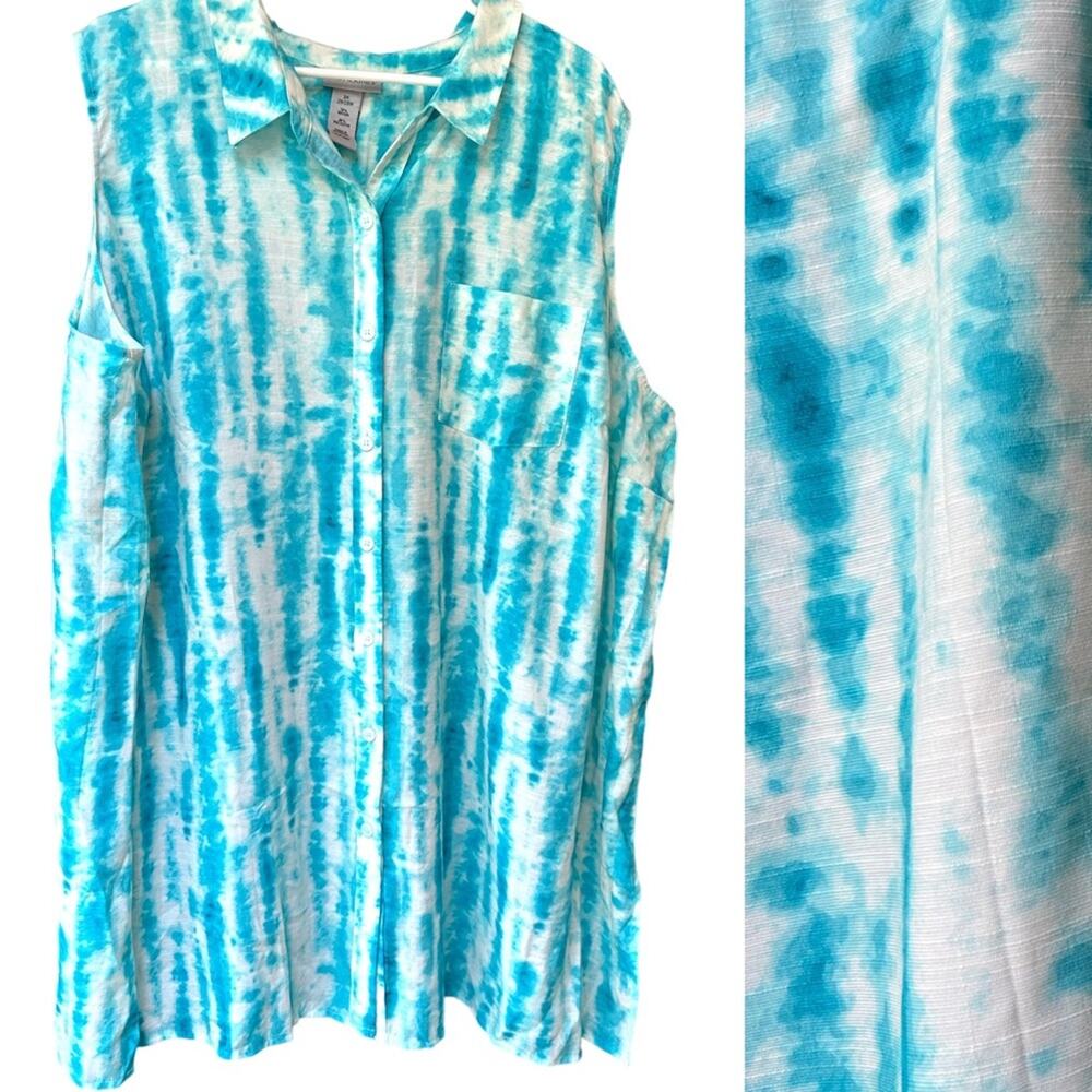 NWT  Catherines Tye dye Sleeveless Tunic 3X